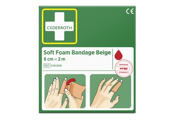 bandaż piankowy beżowy cederroth soft foam bandage 6 cm x 2 m cederroth plastry 7